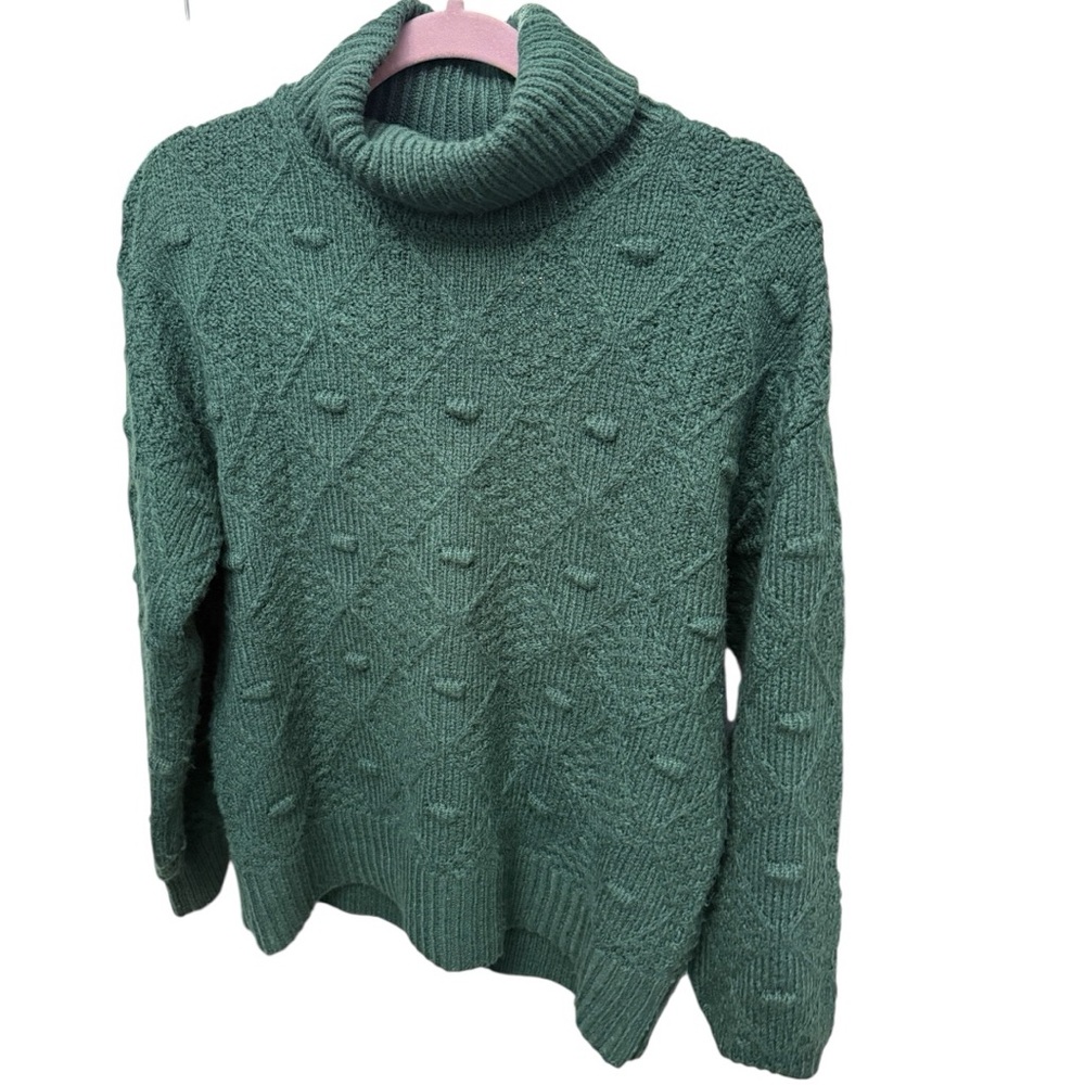 Time and Tru Forest Green Turtleneck Sweater